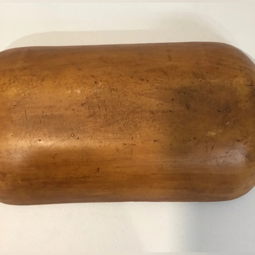 Handcrafted Rustic Wooden Dough Bowl - Brown